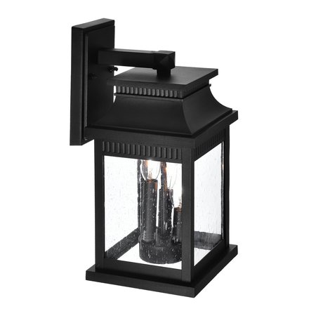 Cwi Lighting Milford 3 Light Outdoor Black Wall Lantern 0418W7S-3